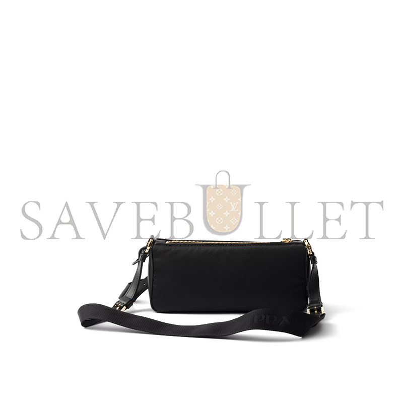 PRADA SMALL RE-NYLON AND LEATHER SHOULDER BAG 1BC234 (27*13*4cm) 
